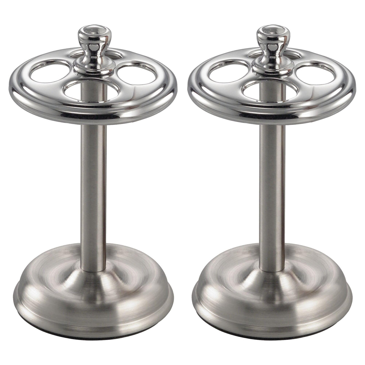 iDesign Steel Divided Toothbrush Holder Stand, 3.25" x 3.25" x 5.75"