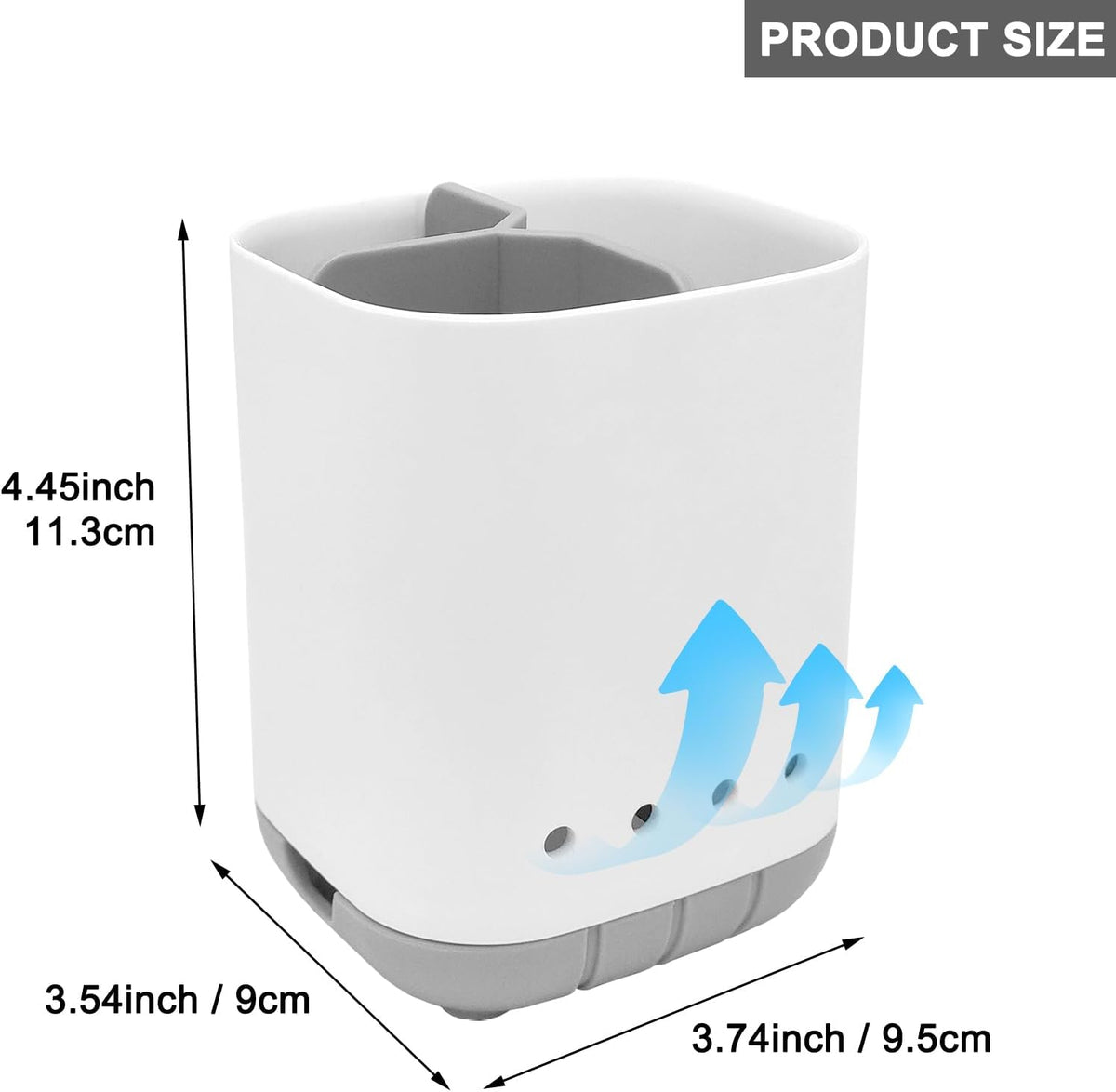 Toothbrush Holder for Bathroom,Plastic Detachable for Easy Cleaning Multi-Functional Storage,3 Slots Anti-Slip Electric Toothbrush and Toothpaste Organizer Caddy for Bathroom Vanity,Countertop (Grey)