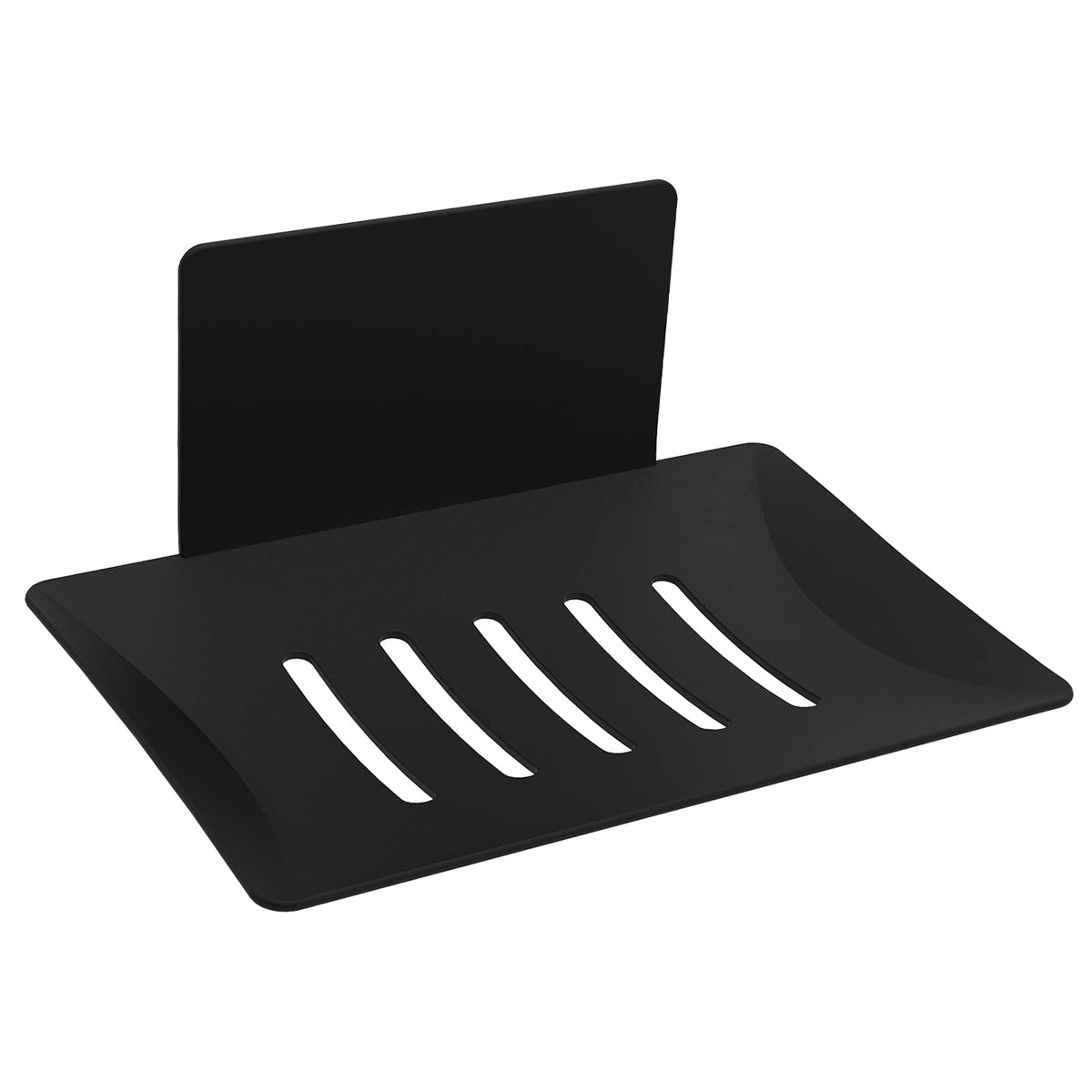 Soap Dish for Shower, 5 Slot Self-Adhesive Soap Holder for Bathroom, Wall Mounted Shower Soap Holder, Stainless Steel Soap Tray Black