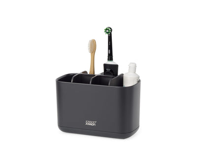 Joseph Joseph Easy-Store - Compact Toothbrush Holder Caddy Bathroom Storage , Grey/White, Regular