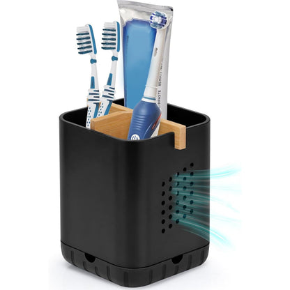 Boperzi Toothbrush Holders for Bathrooms, Detachable Electric Toothbrush Holder, Kids Toothbrush Holder Drainage, 3 slot Toothbrush and Toothpaste Holder Storage Caddy, Toothbrush Organizer White/Grey