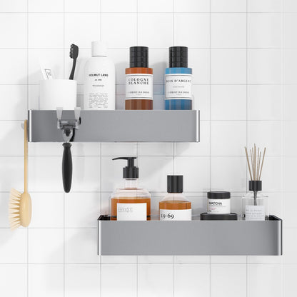 Kitsure Shower Caddy Adhesive, Stylish Shower Organizer, Large, Black