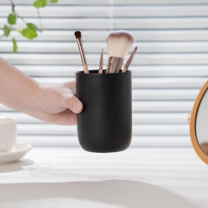 Bathroom Ceramic Toothbrush Cup, Matte Black Toothbrush Cup Holder, Bathroom Storage Organizer