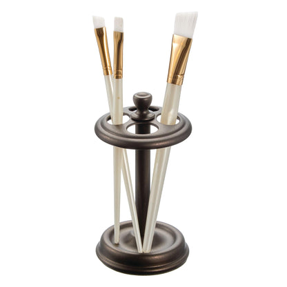 iDesign Steel Divided Toothbrush Holder Stand, 3.25" x 3.25" x 5.75"
