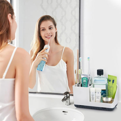 Toothbrush Holders for Bathroom Counter Organizer and Storage (White)