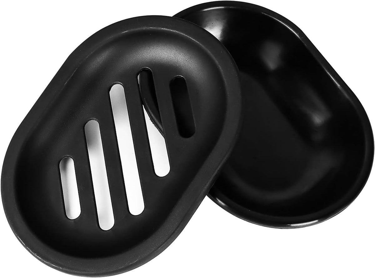 Topsky Soap Dish for Shower, 2pcs Soap Dishes Soap Savers for Bar Soap, Soap Bar Holder Shower with Drip Tray, Plastic Soap Holders with Drain for Kitchen Sink, Easy to Clean, Keeps The Soap Dry