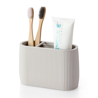 YAUKPH Toothbrush and Toothpaste Holder Black Striped