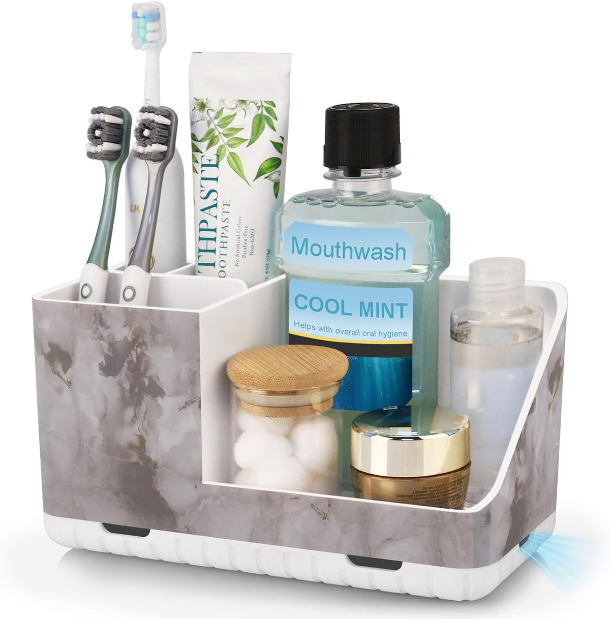 Toothbrush Holders for Bathroom Counter Organizer and Storage (White)