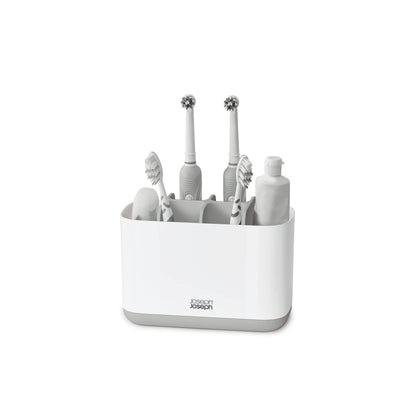 Joseph Joseph Easy-Store - Compact Toothbrush Holder Caddy Bathroom Storage , Grey/White, Regular