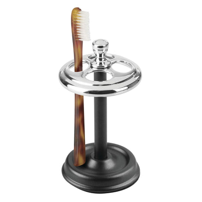 iDesign Steel Divided Toothbrush Holder Stand, 3.25" x 3.25" x 5.75"