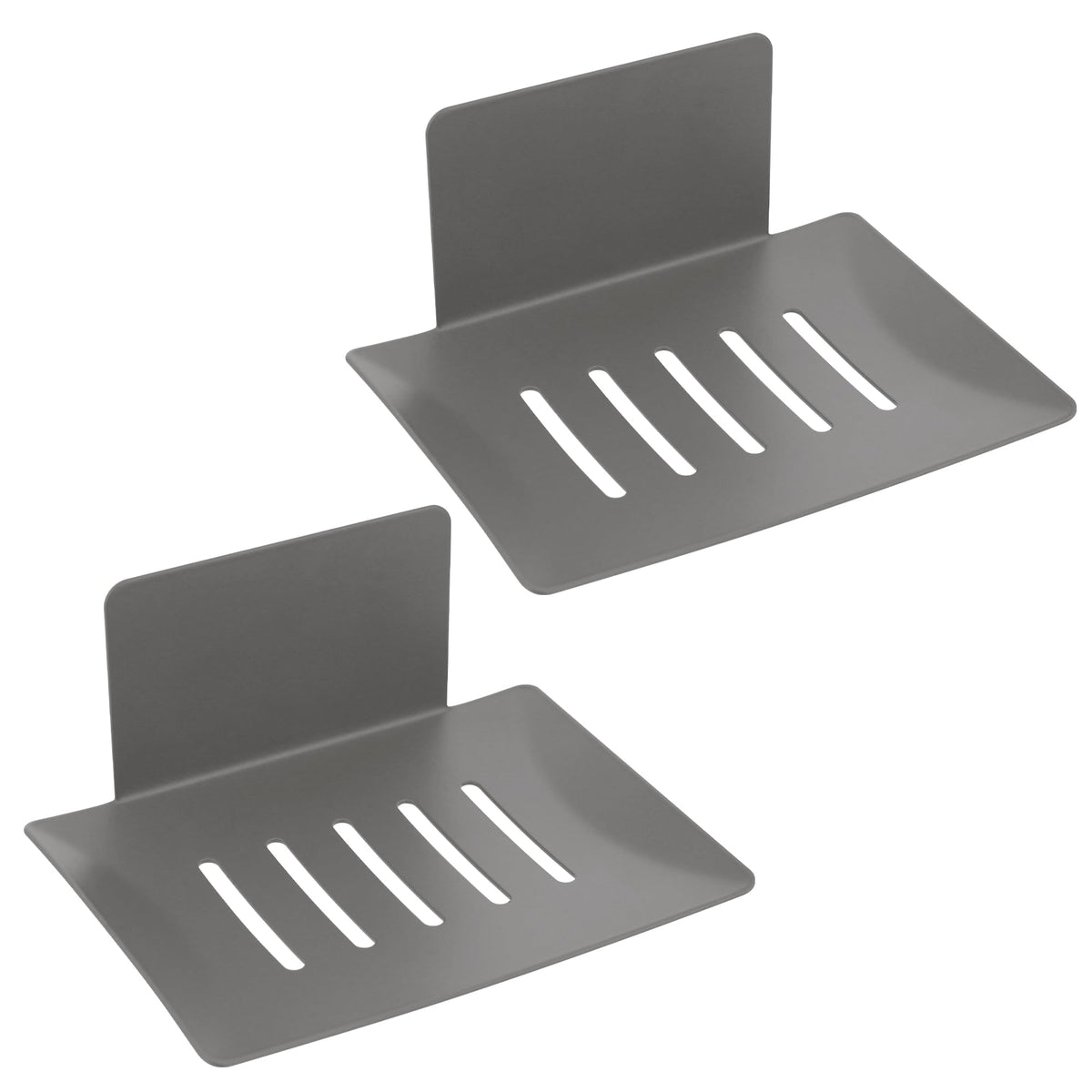 Soap Dish for Shower, 5 Slot Self-Adhesive Soap Holder for Bathroom, Wall Mounted Shower Soap Holder, Stainless Steel Soap Tray Black
