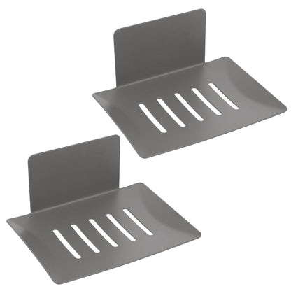 Soap Dish for Shower, 5 Slot Self-Adhesive Soap Holder for Bathroom, Wall Mounted Shower Soap Holder, Stainless Steel Soap Tray Black