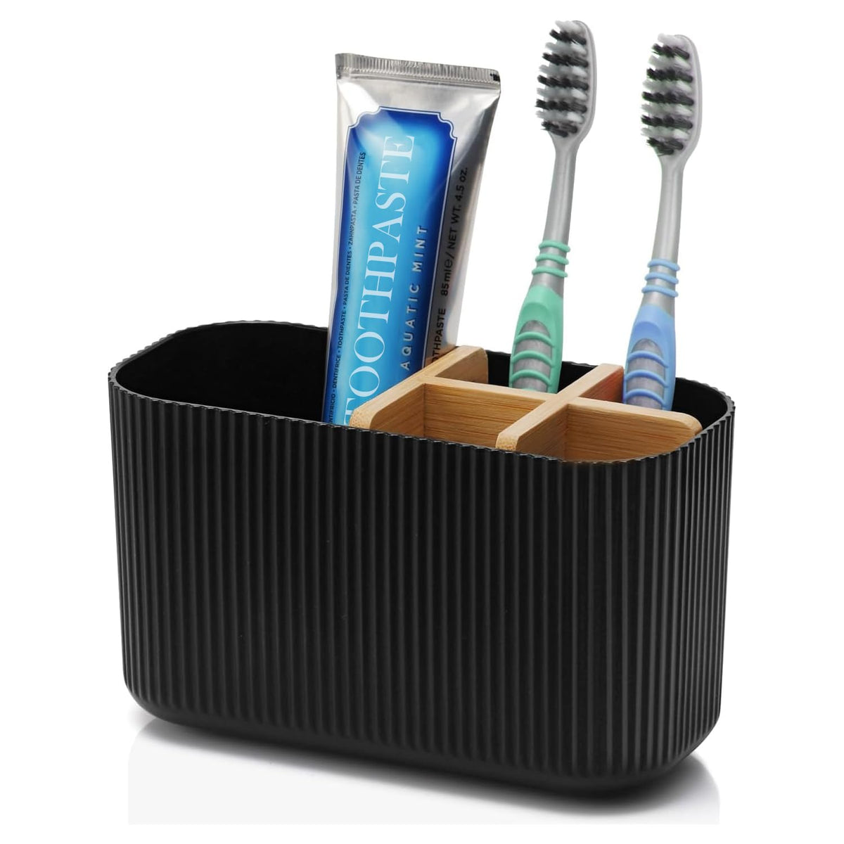 GFWARE White Toothbrush Holder, 5 Slots Bathroom Storage Organizer
