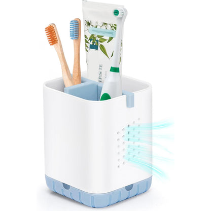 Boperzi Toothbrush Holders for Bathrooms, Detachable Electric Toothbrush Holder, Kids Toothbrush Holder Drainage, 3 slot Toothbrush and Toothpaste Holder Storage Caddy, Toothbrush Organizer White/Grey