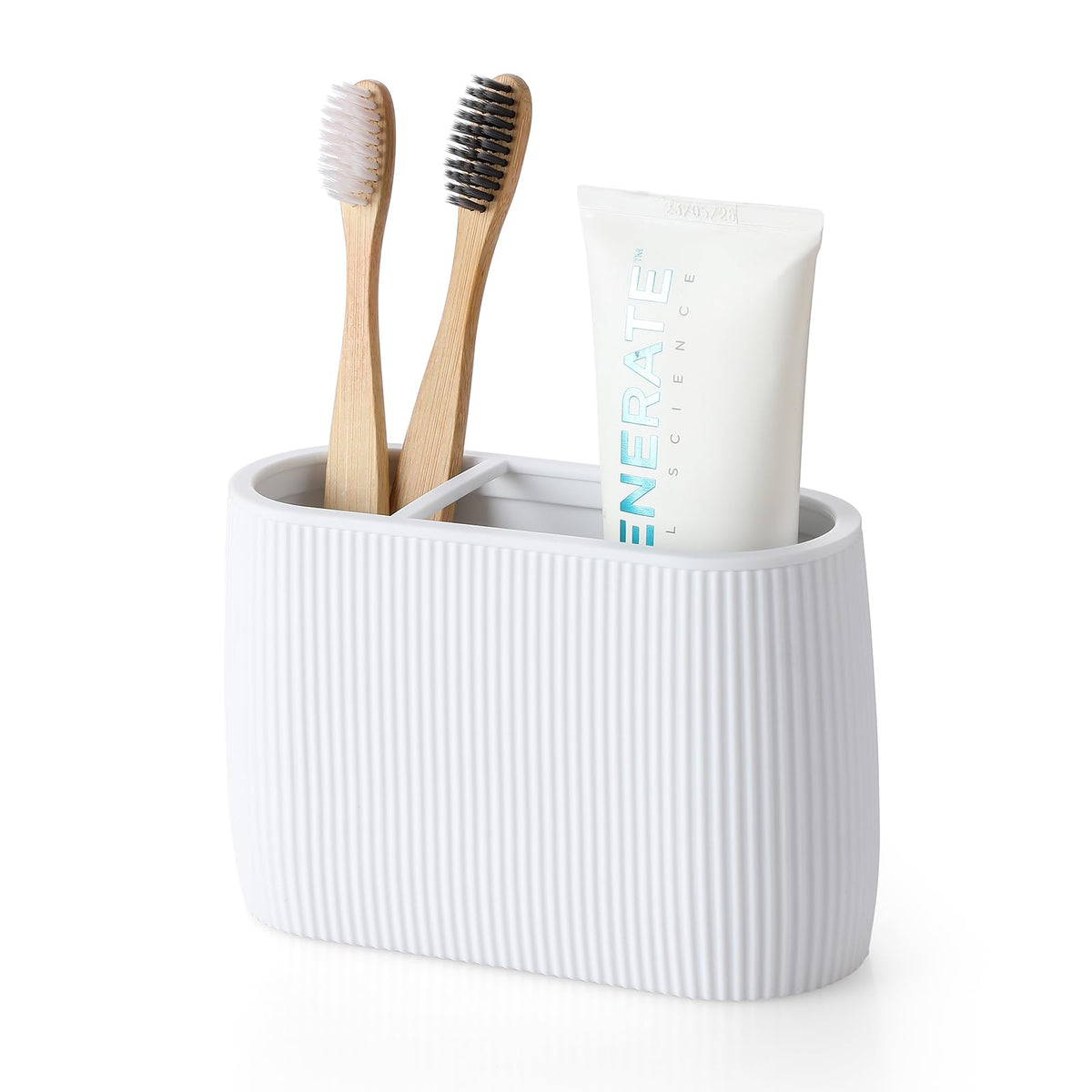 YAUKPH Toothbrush and Toothpaste Holder Black Striped