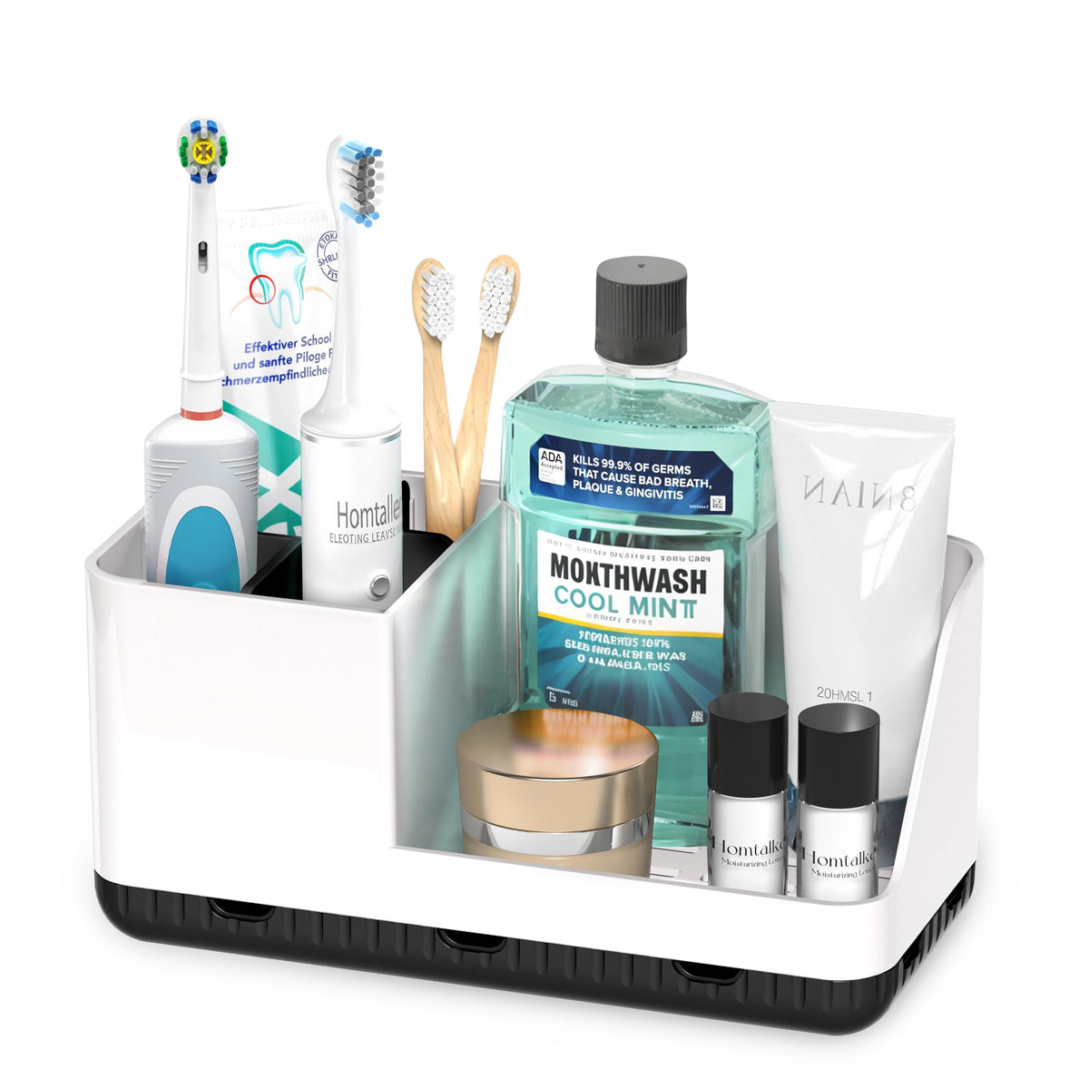 Toothbrush Holder Bathroom Counter Organizer & Storage Detachable