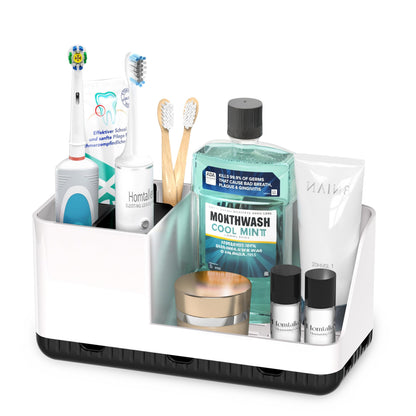 Toothbrush Holder Bathroom Counter Organizer & Storage Detachable
