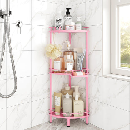 ELYKEN Corner Shower Caddy Standing, 3 Tier Metal Shower Organizer, Black