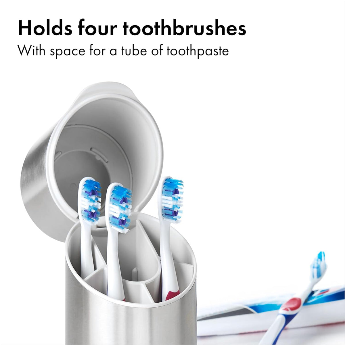 OXO Good Grips Bathroom Toothbrush Holder Set - Stainless Steel