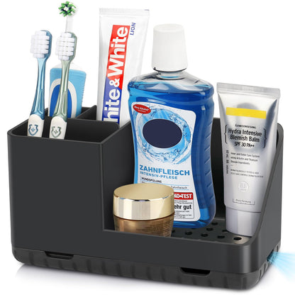 Toothbrush Holders for Bathroom Counter Organizer and Storage (White)