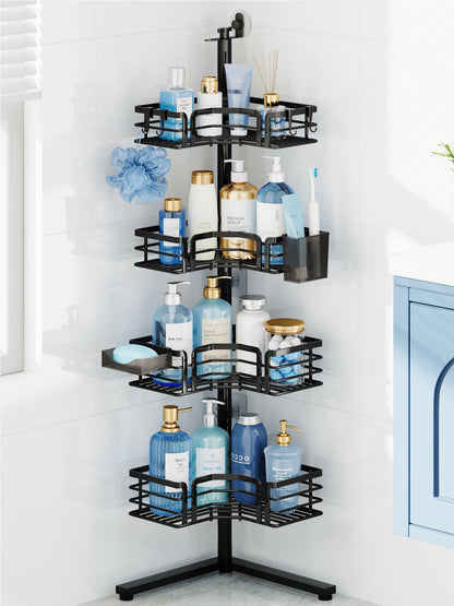 HapiRm Corner Shower Caddy Stand - 5-Tier Adjustable Shower Shelves, Black