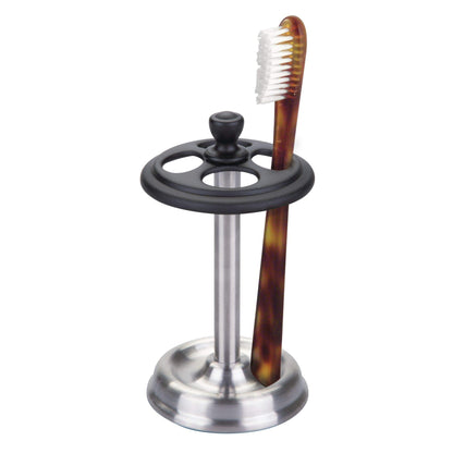 iDesign Steel Divided Toothbrush Holder Stand, 3.25" x 3.25" x 5.75"