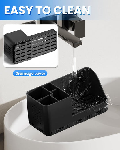 Toothbrush Holder Bathroom Counter Organizer & Storage Detachable