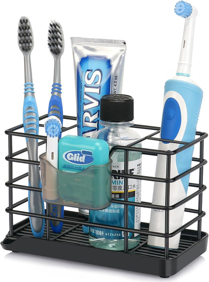 Toothbrush Holders for Bathroom,Black,Stainless Steel,Detachable, 3 Slot