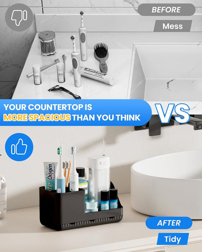 Toothbrush Holder Bathroom Counter Organizer & Storage Detachable