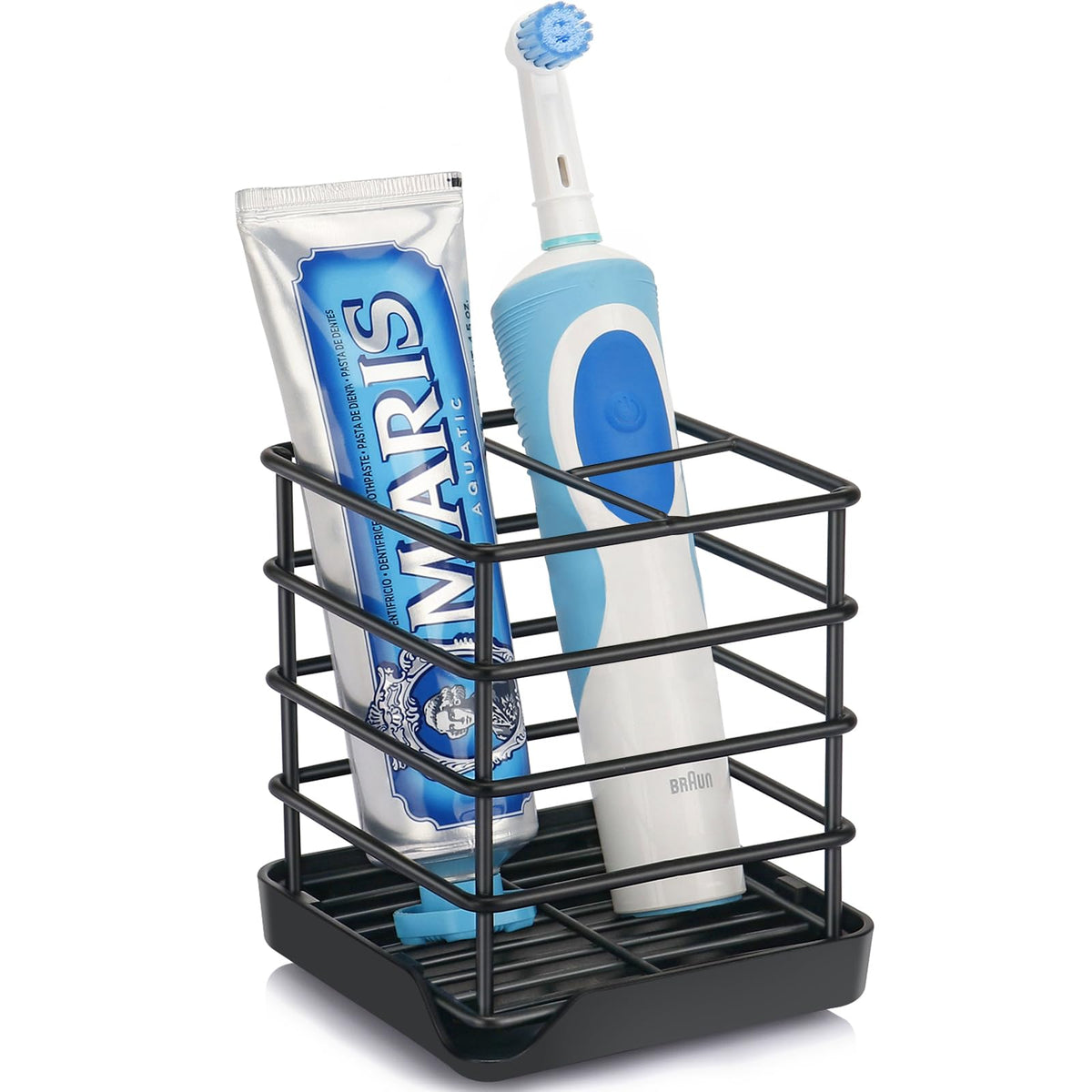 Toothbrush Holders for Bathroom,Black,Stainless Steel,Detachable, 3 Slot