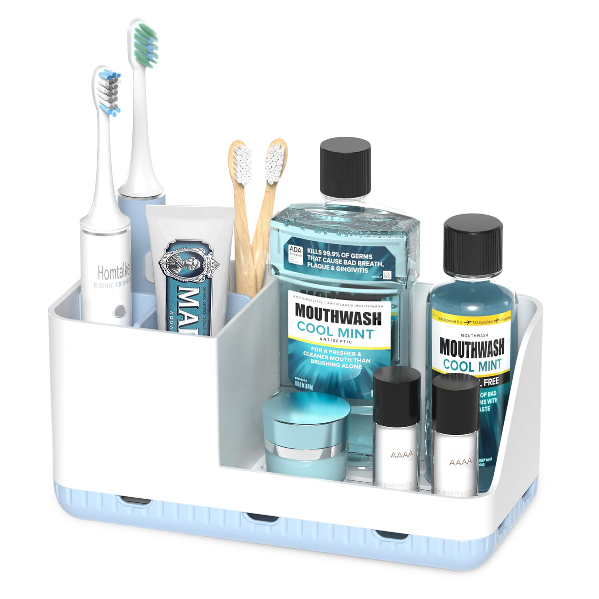 Toothbrush Holder Bathroom Counter Organizer & Storage Detachable
