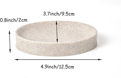 IMEEA Oval Resin Soap Dish for Bathroom Sink Stone-Look Soap Tray Holder