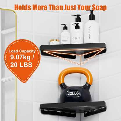 Fikoksol Shower Caddy Storage, Triangle Corner Shelf with Adhesive Hook