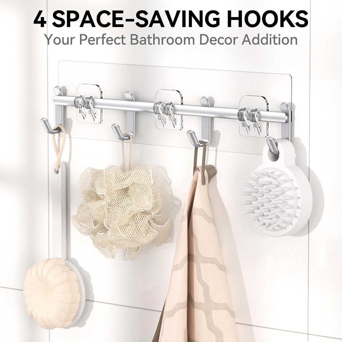 YASONIC Shower Caddy Adhesive, Rustproof Shower Shelves for Inside Shower