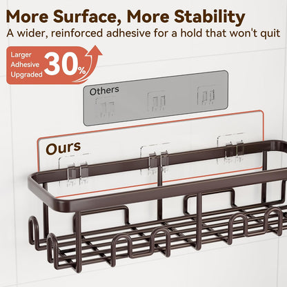 YASONIC Shower Caddy Adhesive, Rustproof Shower Organizer, Wall Shower Rack