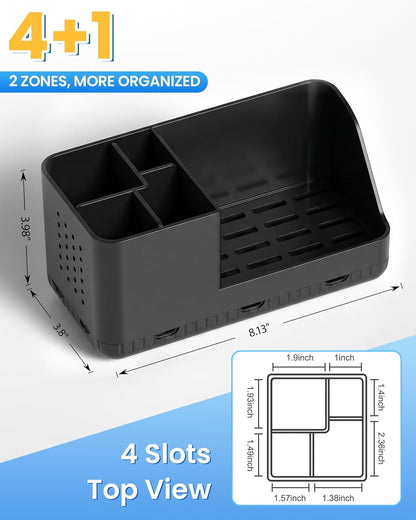 Toothbrush Holder Bathroom Counter Organizer & Storage Detachable