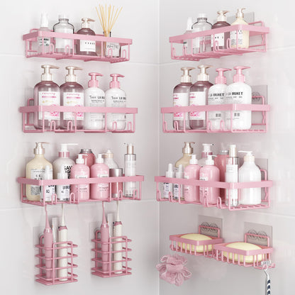 Liuoud 5 Pack Shower Caddy for Inside Shower, Gold Bathroom Storage Decor