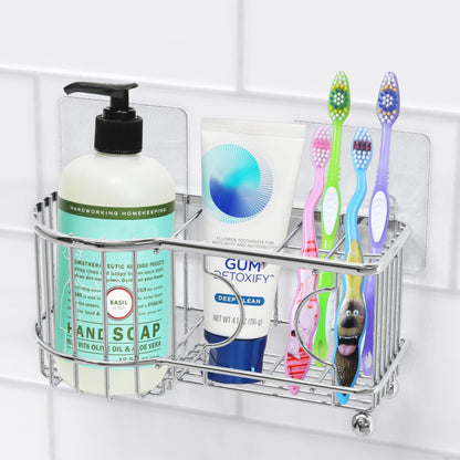 Simple Houseware Multi-Functional 6 Slots Toothbrush Holder, Bronze