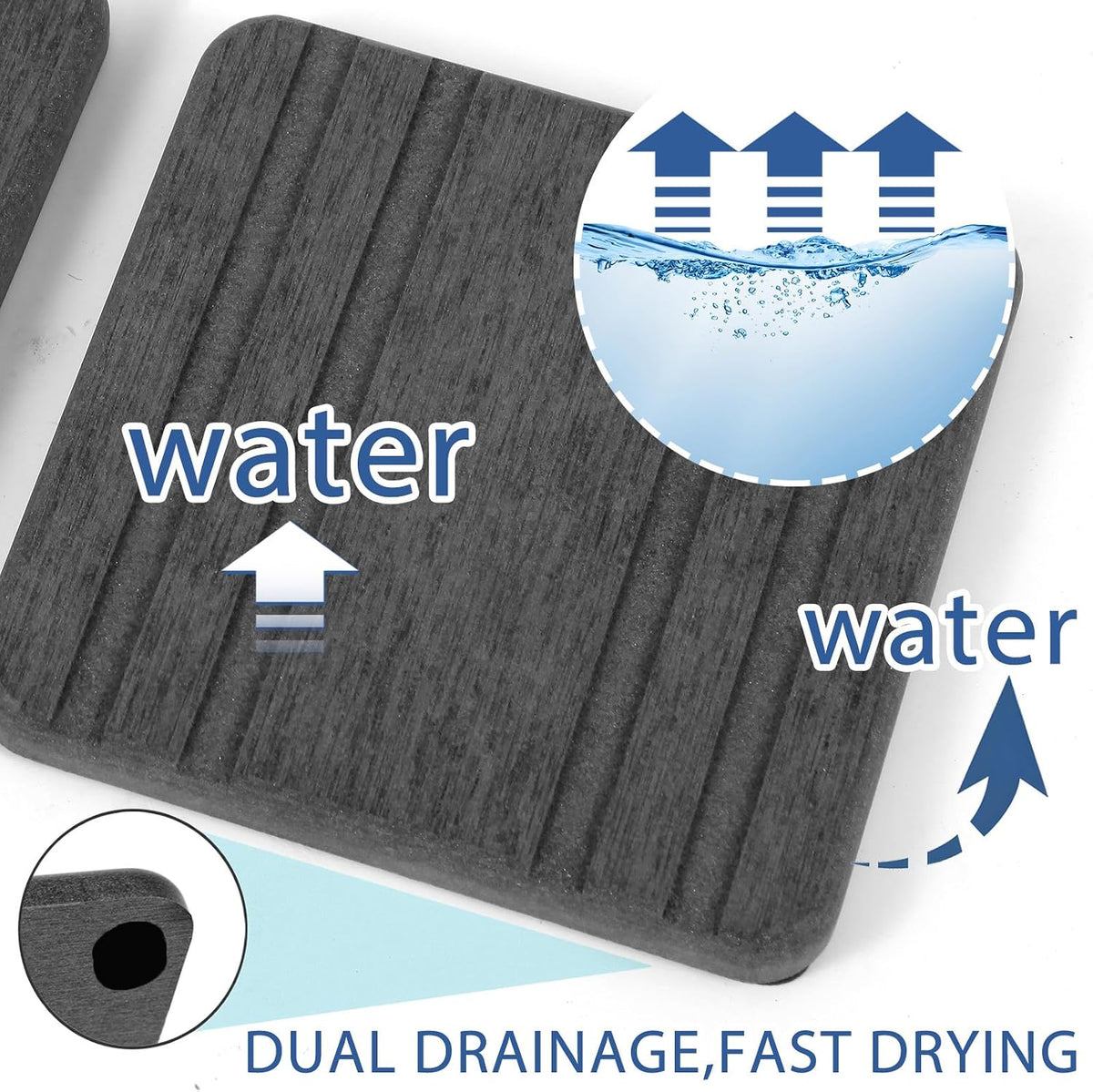 3PCS Water Absorbing Stone Tray, DryingNeat Diatomite Stone Sink Tray, Instant Dry Sink Coasters, Kitchen Sponge Hand Soap Holder, Countertop Fast Drying Counter Trays,8 * 4inch and 4 * 4inch