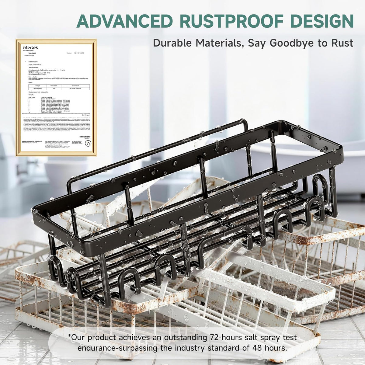 Veken Shower Caddy 6-Pack, Bathroom Organizers and Storage Shelves, Black